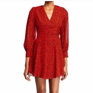 Alice & Olivia Red Leopard Mini Dress
